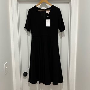NWT Gal Meet Glam Edith City Crepe Midi fit and flare black dress